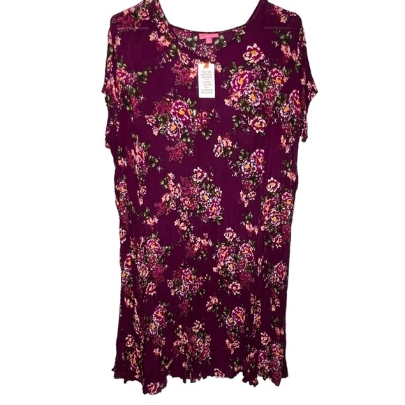 Woman Within Pink Floral Sleeveless Maxi Dress with Crochet Sweater Size 4X NWT - Picture 6 of 15